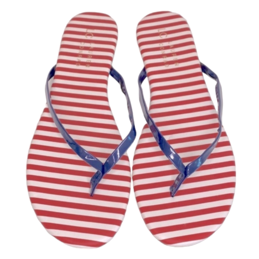 NWOT | LC Lauren Conrad Red, White & Blue Sandal | Flip Flops